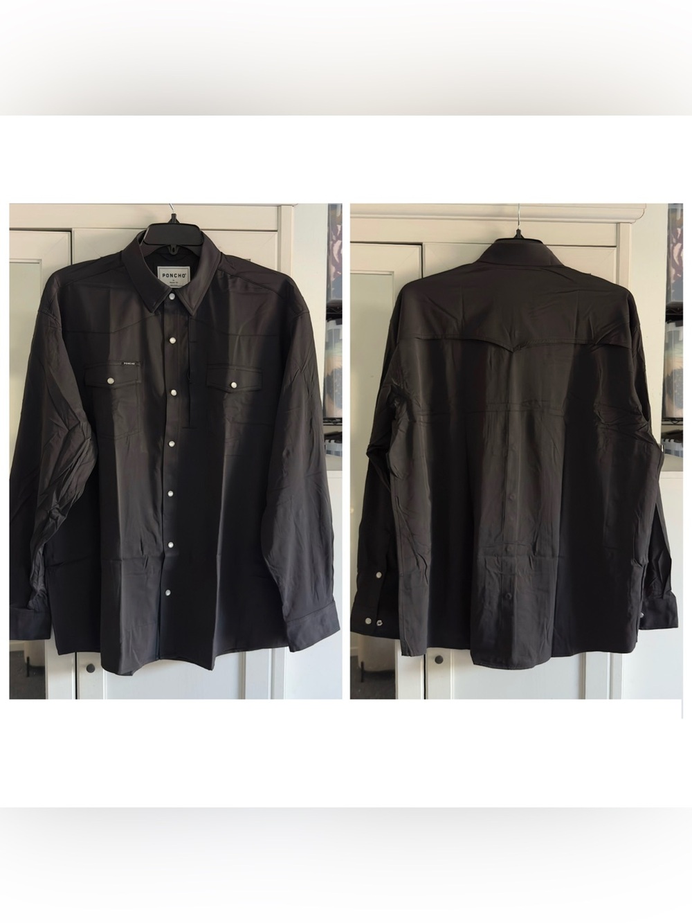 Poncho The Piedras Negras Long Sleeve Shirt in Black Men's Size XL Regular Fit